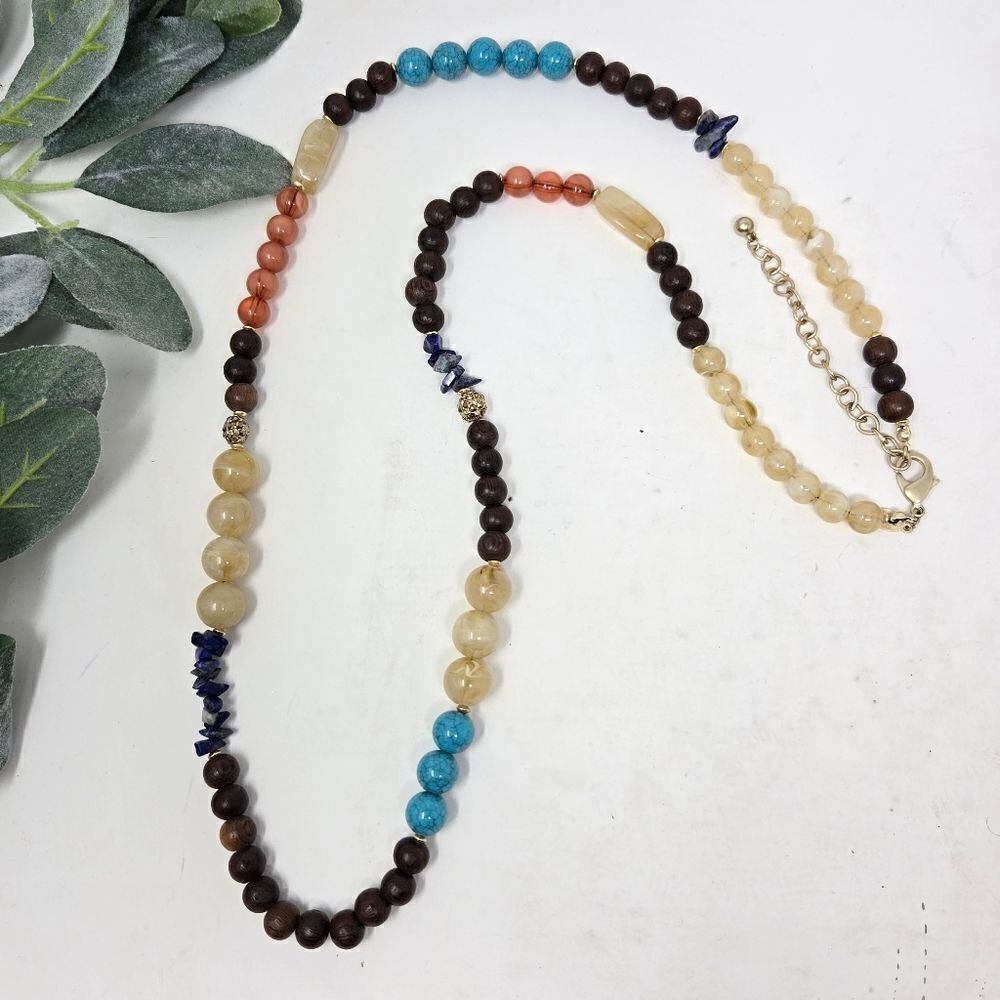 CHICO'S Beaded Stone Long Necklace - Picture 7 of 7